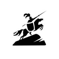 Símbolo 1 simples e clássico do guerreiro equestre vetor
