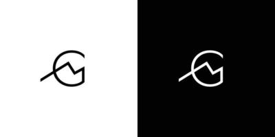 design de logotipo moderno e elegante com iniciais de gm vetor