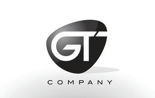 logotipo gt. vetor de design de carta.