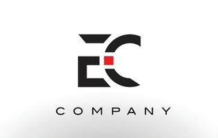 logotipo da ec. vetor de design de carta.