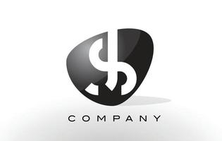 logotipo da js. vetor de design de carta.