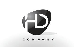 logotipo do hd. vetor de design de carta.