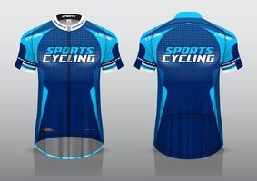 design de jersey para ciclismo, vista frontal e traseira da camisa, uniforme elegante e fácil de editar e imprimir, uniforme da equipe de ciclismo vetor