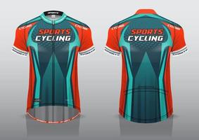 design de jersey para ciclismo, vista frontal e traseira da camisa, uniforme elegante e fácil de editar e imprimir, uniforme da equipe de ciclismo vetor