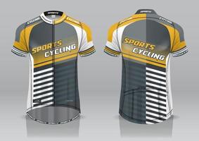 design de jersey para ciclismo, vista frontal e traseira, uniforme sofisticado e fácil de editar e imprimir, uniforme da equipe de ciclismo vetor