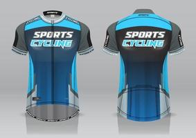 design de jersey para ciclismo, vista frontal e traseira, uniforme sofisticado e fácil de editar e imprimir, uniforme da equipe de ciclismo vetor