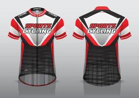 design de jersey para ciclismo, vista frontal e traseira da camisa, uniforme elegante e fácil de editar e imprimir, uniforme da equipe de ciclismo vetor