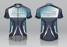 design de jersey para ciclismo, vista frontal e traseira, uniforme sofisticado e fácil de editar e imprimir, uniforme da equipe de ciclismo vetor