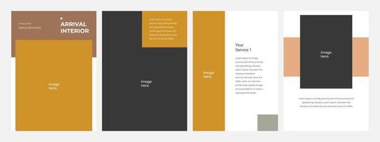modelo de design de brochura uniq, adequado para ferramenta de marketing e conteúdo de mídia social vetor