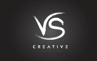 vs escova design de logotipo de carta. conceito de logotipo artístico de letras manuscritas. vetor