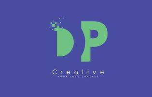 design de logotipo de carta dp com conceito de espaço negativo. vetor