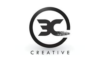 design de logotipo de letra de escova bc. logotipo do ícone de letras escovadas criativo. vetor