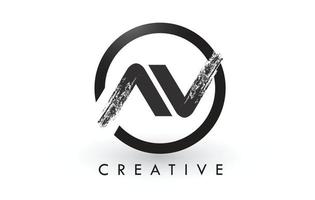 design de logotipo de letra de escova v. logotipo do ícone de letras escovadas criativo. vetor