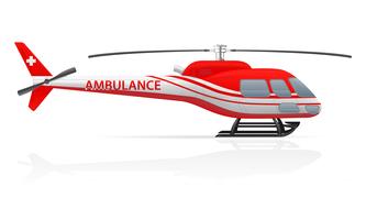 ilustração em vetor helicóptero ambulância