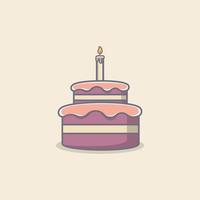 ilustração de ícone de estilo de desenho animado bolo de aniversário vetor