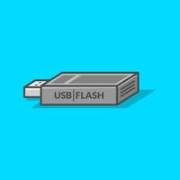 ilustração do ícone do estilo cartoon usb vetor