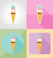 ilustração em vetor ícones plana sorvete