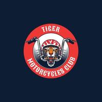 emblema do logotipo do vetor do tigre para o clube de motociclismo de garagem personalizado