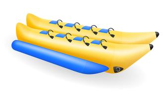 barco inflável de banana para ilustração vetorial de diversão de água vetor