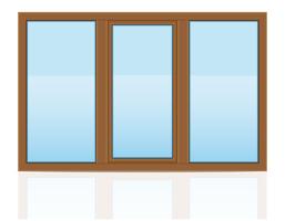 ilustração em vetor marrom plástica transparente janela vista ao ar livre