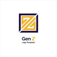 Vetor de modelo de design de logotipo z genz para marca ou empresa e outros