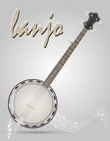 ilustração em vetor estoque banjo instrumentos musicais