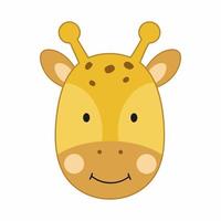 cara de girafa para um livro infantil com animais. vetor girafa bonitinha.