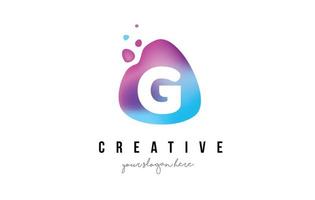 g letra pontos logo design com forma oval. vetor