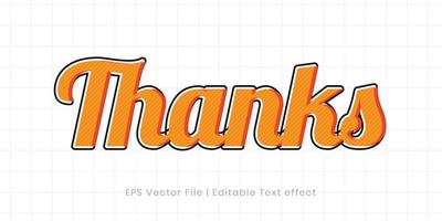 obrigado texto efeito estilo 3d tipografia design vetor