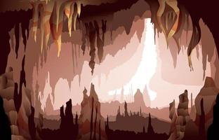 estalactites estalagmites vista do interior da caverna vetor