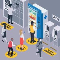 ilustração de máquina de venda automática de farmácia vetor