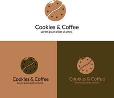 modelo de design de logotipo de biscoitos e café vetor