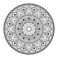 mão desenhada flor mandala para colorir página vetor