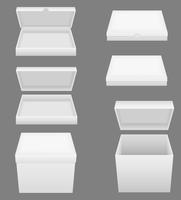 conjunto de ícones ilustração em vetor caixa embalagem branca