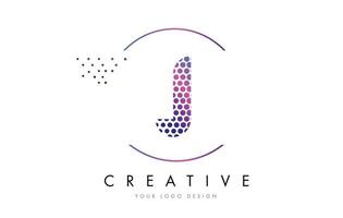 j rosa magenta pontilhado letra bolha logo design vector