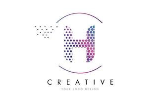 h rosa magenta pontilhado letra bolha logo design vector