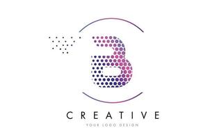 b rosa magenta pontilhado letra bolha logo design vector