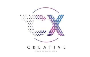 cx cx rosa magenta pontilhado letra bolha logo design vector