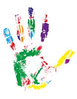 handprint de ilustração vetorial de cores diferentes vetor