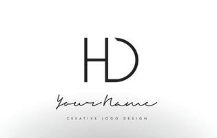 design de logotipo de letras hd slim. conceito criativo simples letra preta. vetor