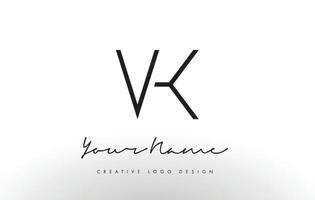 vk letters logo design slim. conceito criativo simples letra preta. vetor