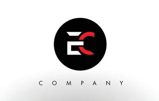 logotipo da ec. vetor de design de carta.