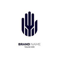 plano da mão modelo de design de logotipo para marca ou empresa e outros vetor