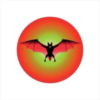 imagens de vetor de ilustração plana de morcego voador