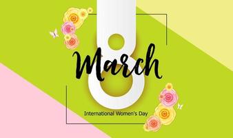 cartão de felicitações para o dia da mulher, ilustração vetorial, 8 de março vetor