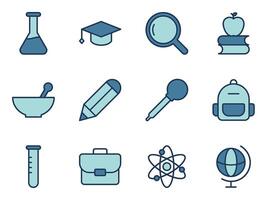 Educação e Ciência laboratório ícone símbolo modelo coleção vetor