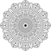 mandala de padrão circular, ilustração em vetor padrão oriental de ornamento decorativo. henna, mehndi, tatuagem, estilo de decoração. página do livro para colorir.