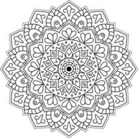 ilustração em vetor mandala página para colorir isolada no fundo branco, padrão abstrato, decoração para design de interiores, ornamento circular oriental étnico