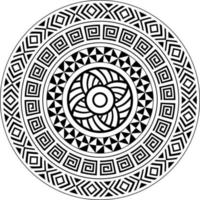 mandala tribal, mandala polinésia tribal circular abstrata, ornamento de vetor geométrico estilo havaiano polinésio