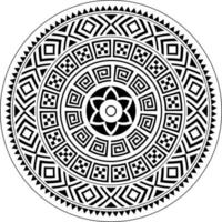 tribal ornamental padrão redondo mandala. ornamento de vetor de estilo étnico geométrico. padrão polinésio circular texturizado abstrato